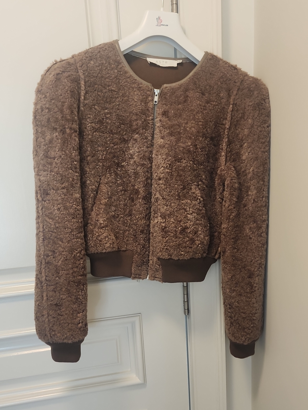 ASTR Chocolate Brown Teddy Bomber Jacket